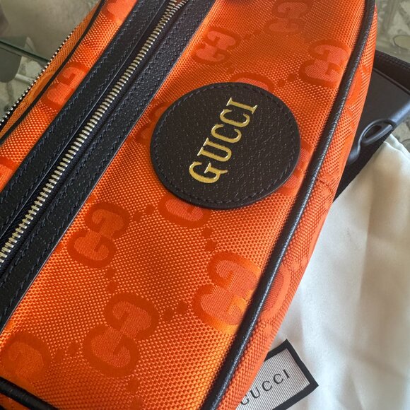Gucci Nylon monogram off the grid belt bag - ORANGE - Picture 3 of 9